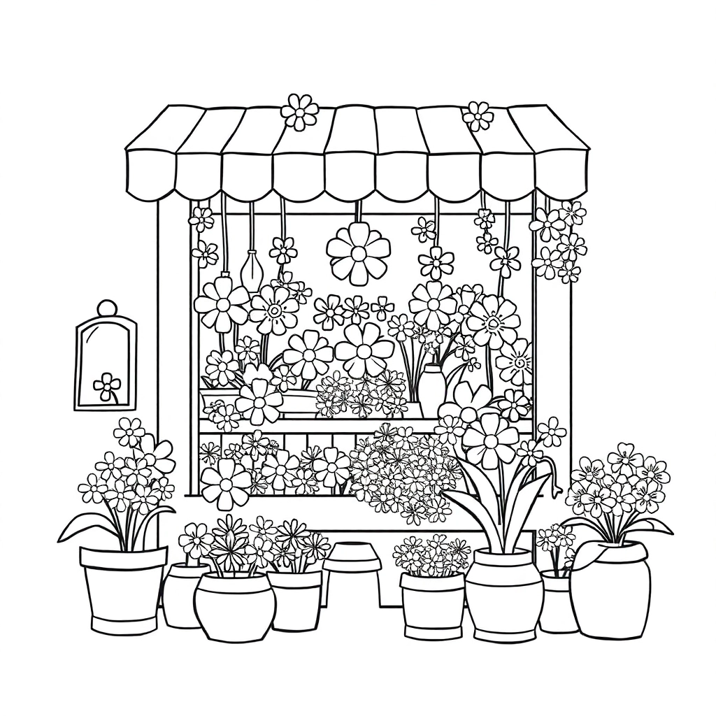 flower store صفحات التلوين