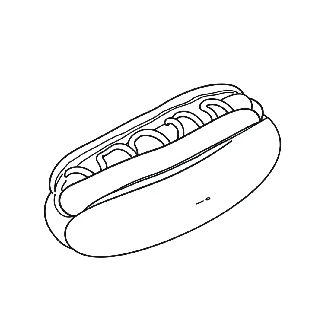 meat and vegetable in hotdog صفحات التلوين