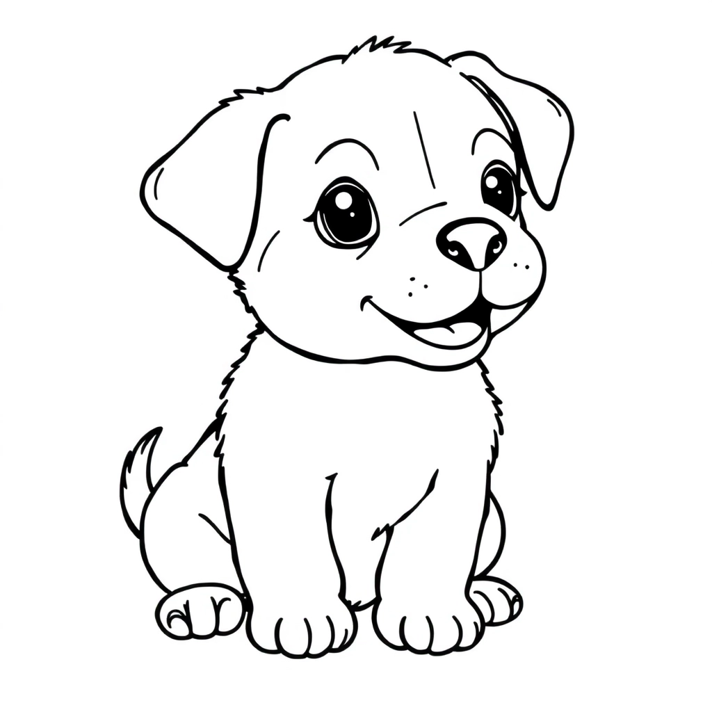 Cute Puppy صفحات التلوين