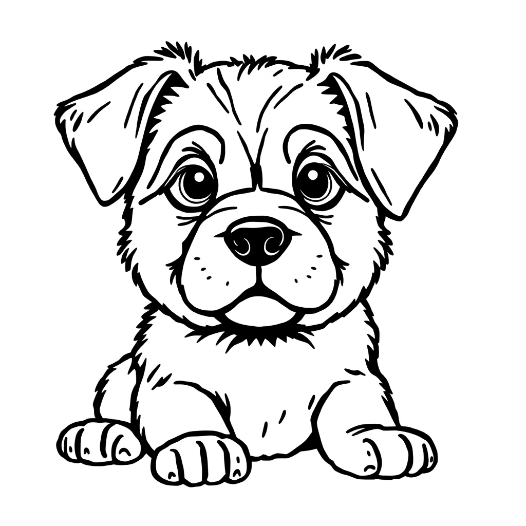 Very cute Puppy صفحات التلوين