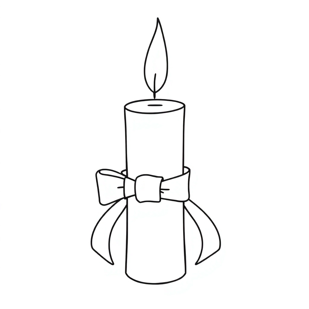 Black cancer ribbon with a candle inside of it صفحات التلوين