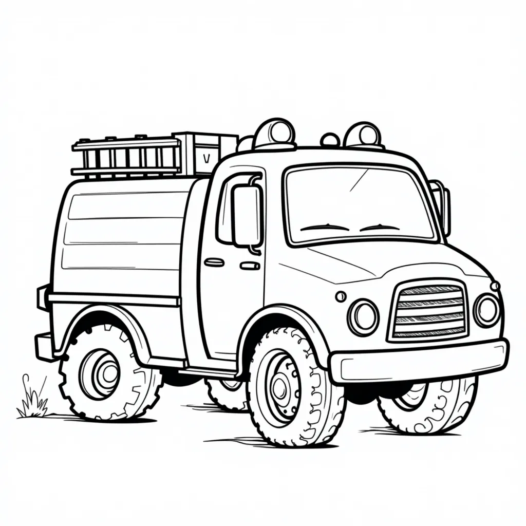 fire engine 6 wheels coloring pages