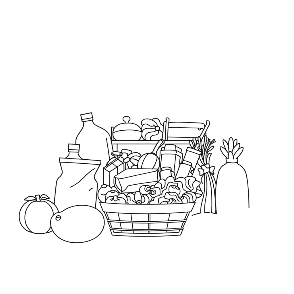 超市物品 صفحات التلوين