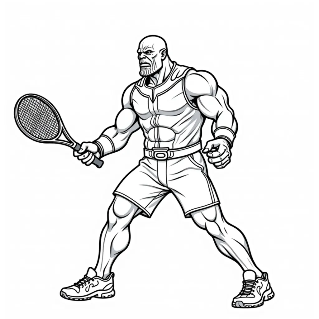 tennis player Thanos coloring pages