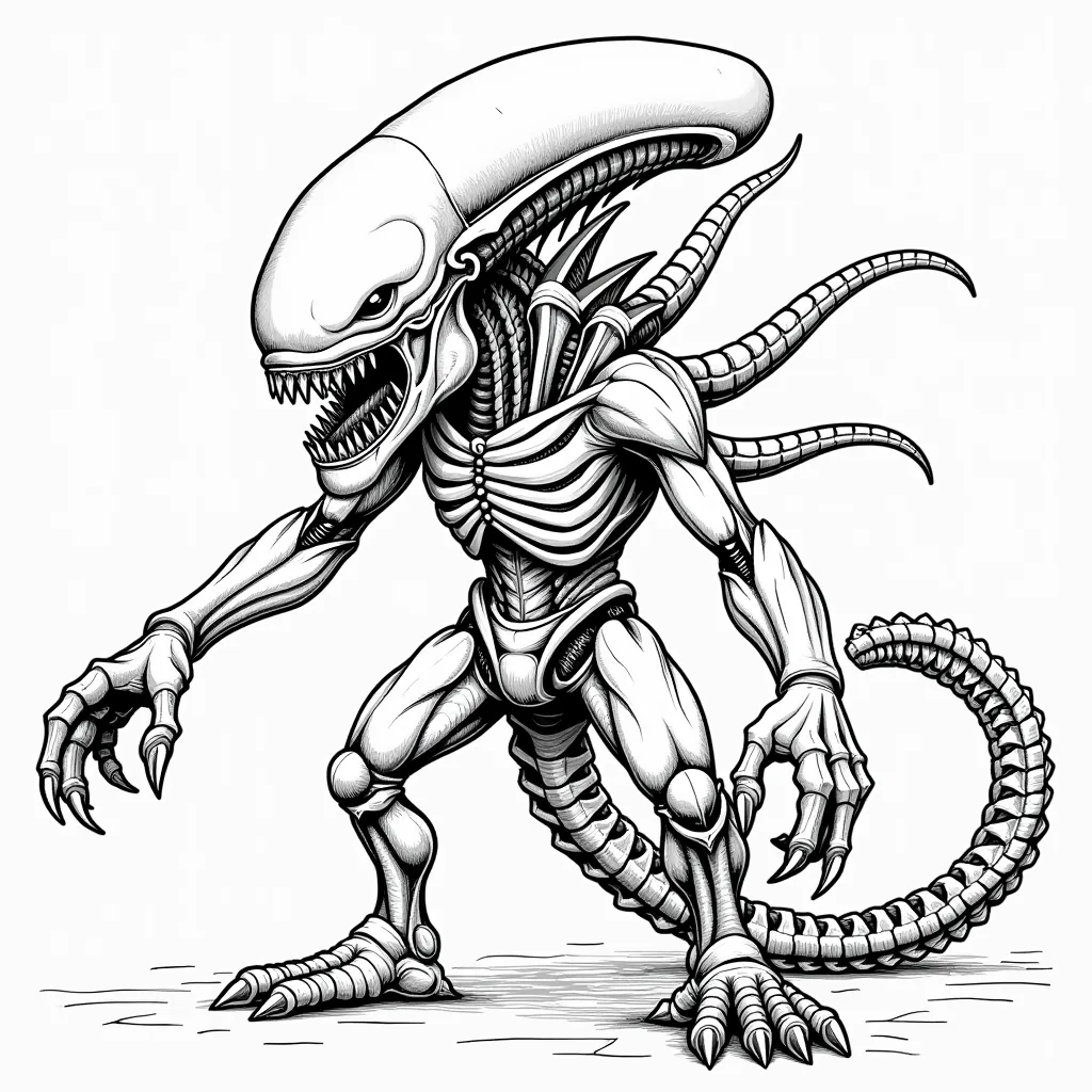 The Xenomorph coloring pages