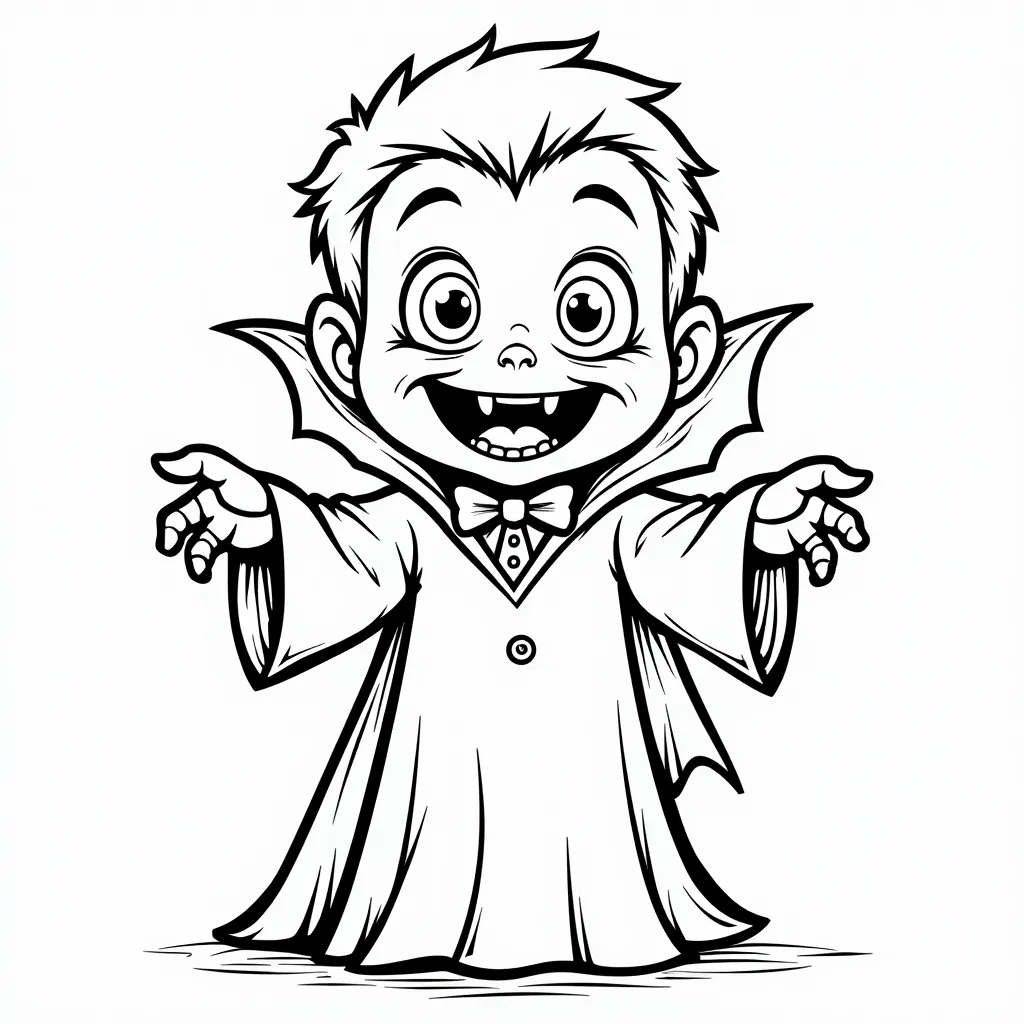 scary Dracula with fangs coloring pages