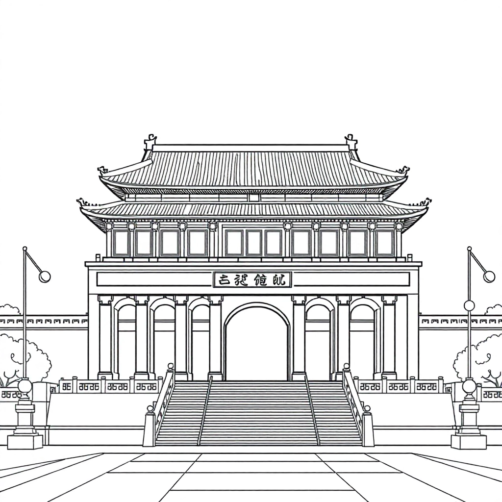 天安门 صفحات التلوين