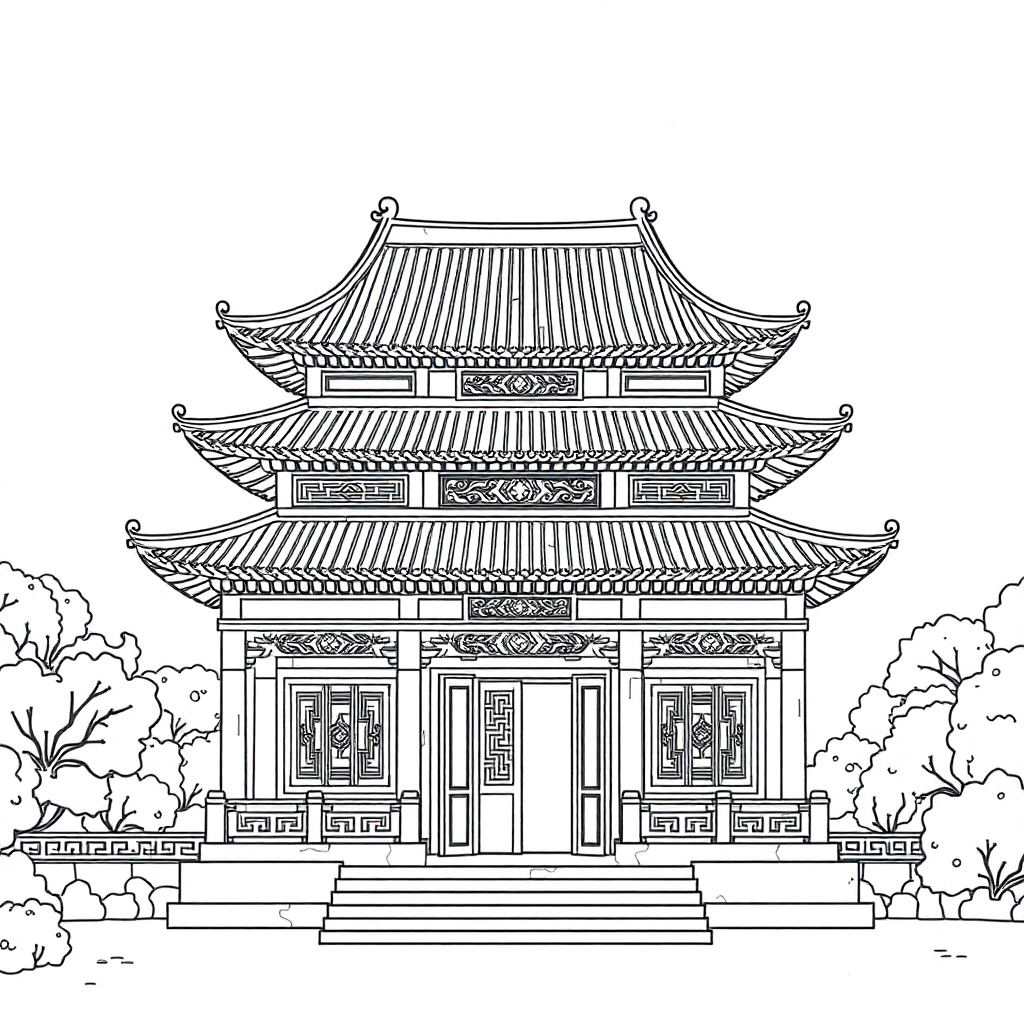 chinese ancient architecture صفحات التلوين