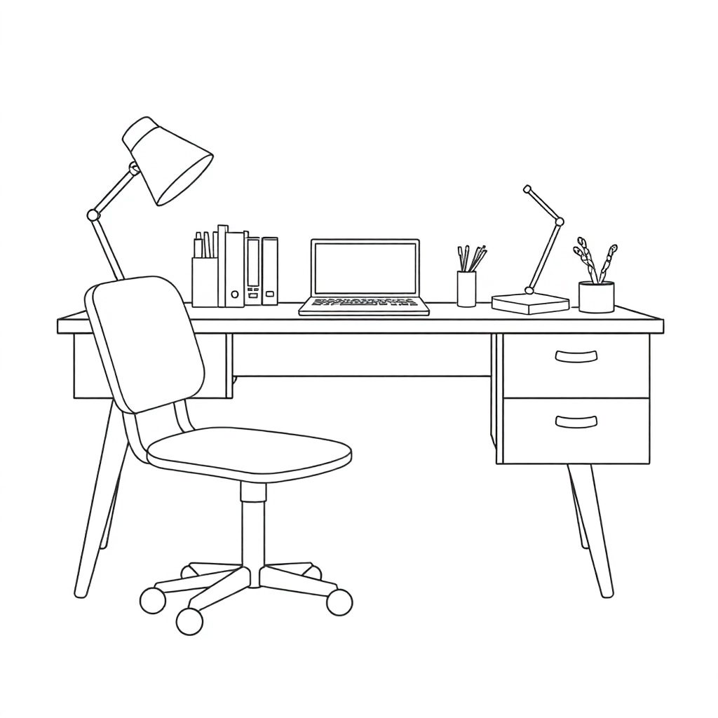 school desk صفحات التلوين