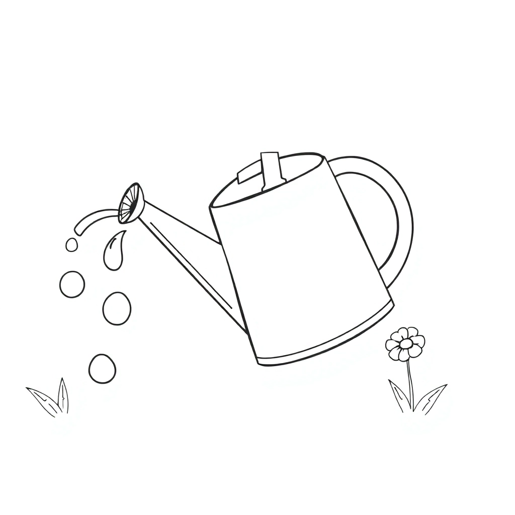Watering can cartoon صفحات التلوين