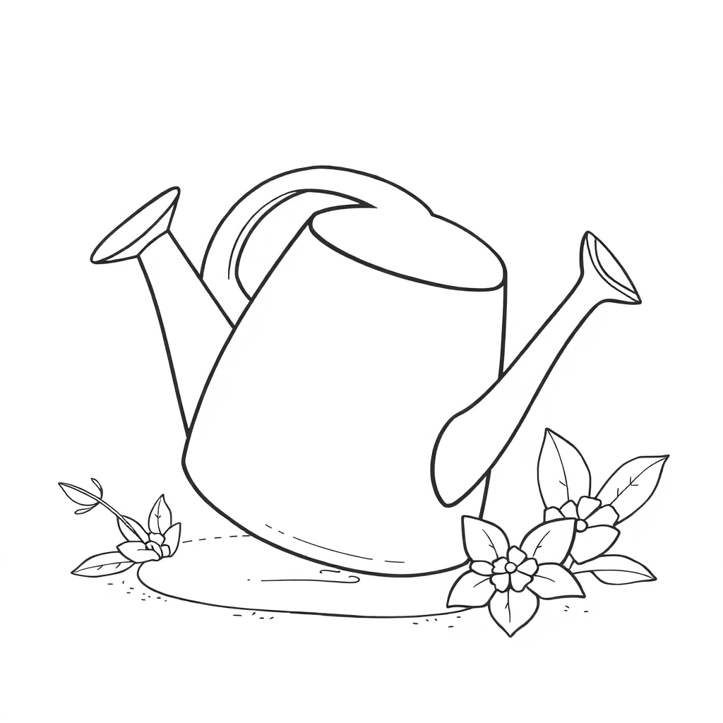 Watering can cartoon صفحات التلوين