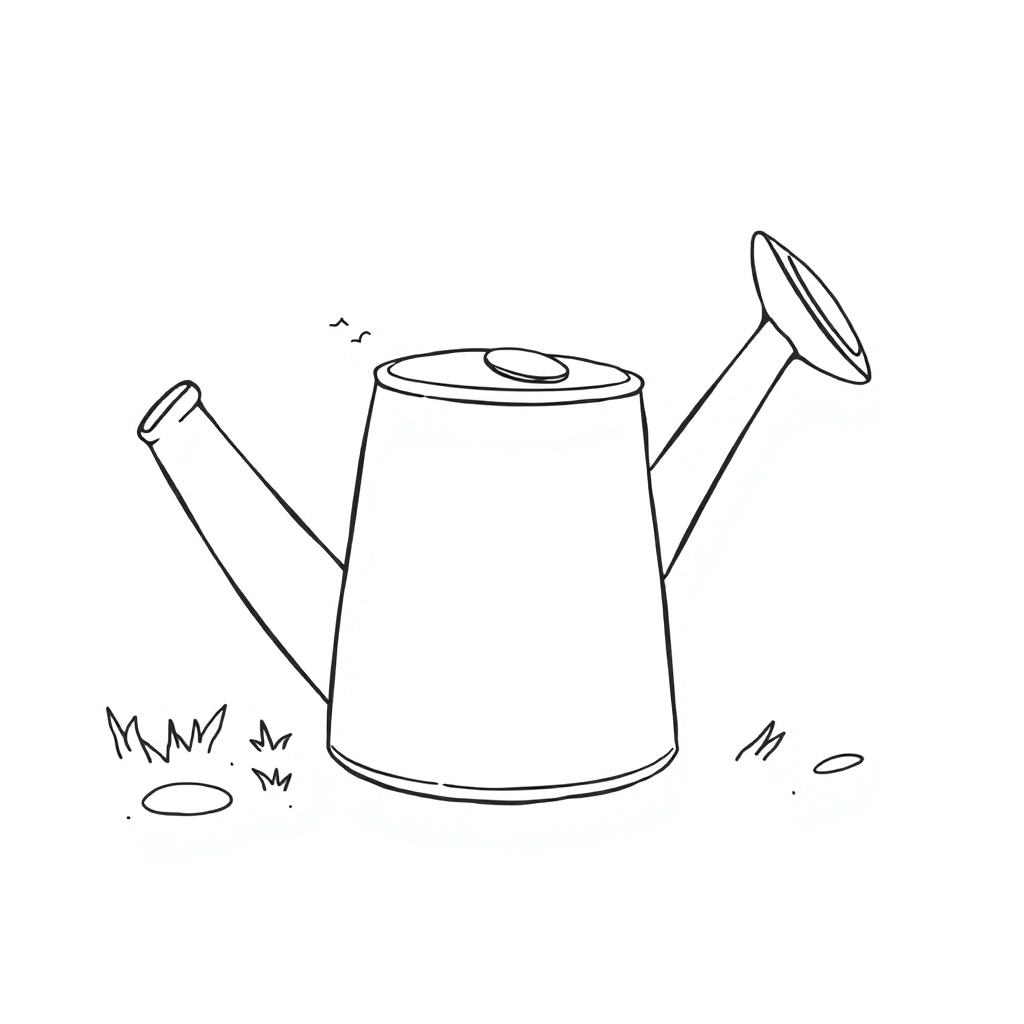 Watering can cartoon صفحات التلوين