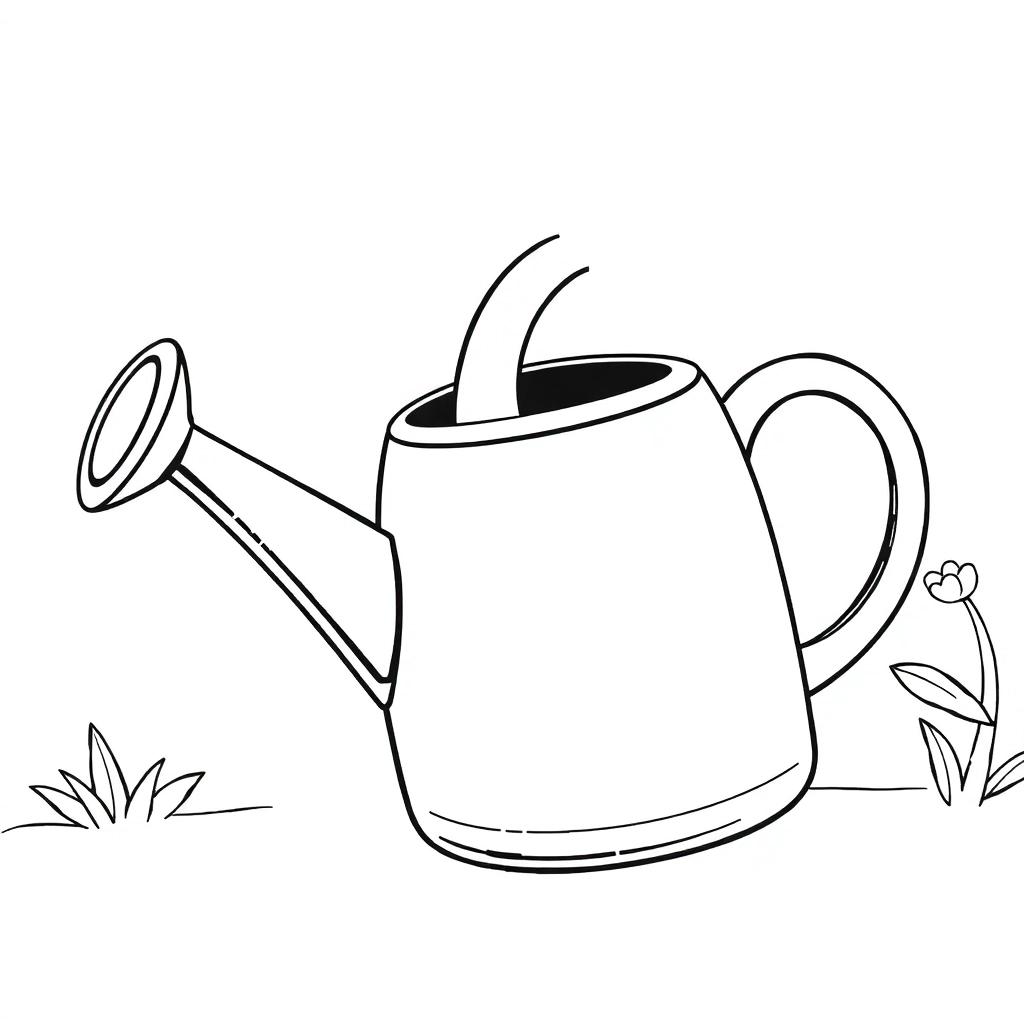 Watering can cartoon صفحات التلوين