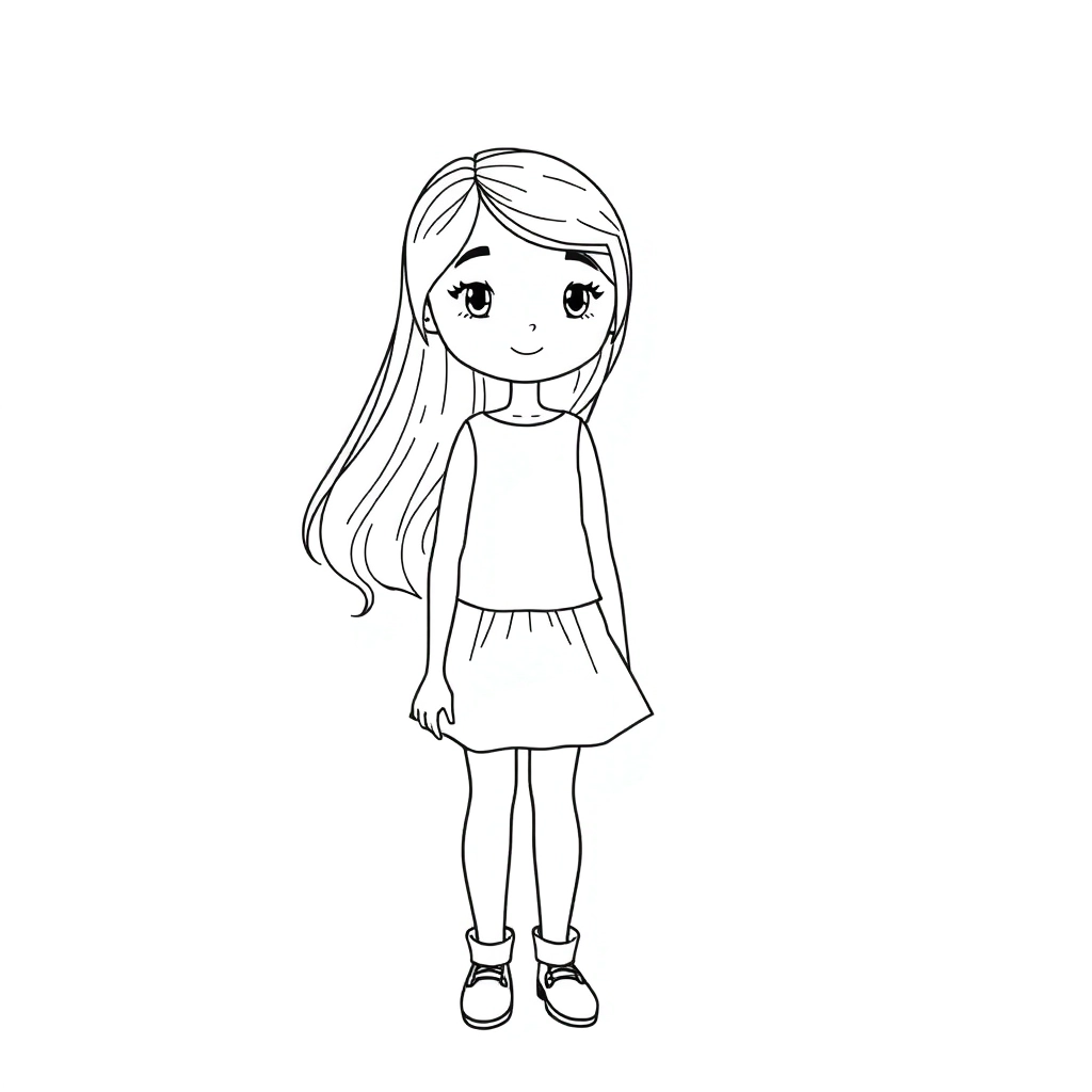 画一个女孩子 صفحات التلوين