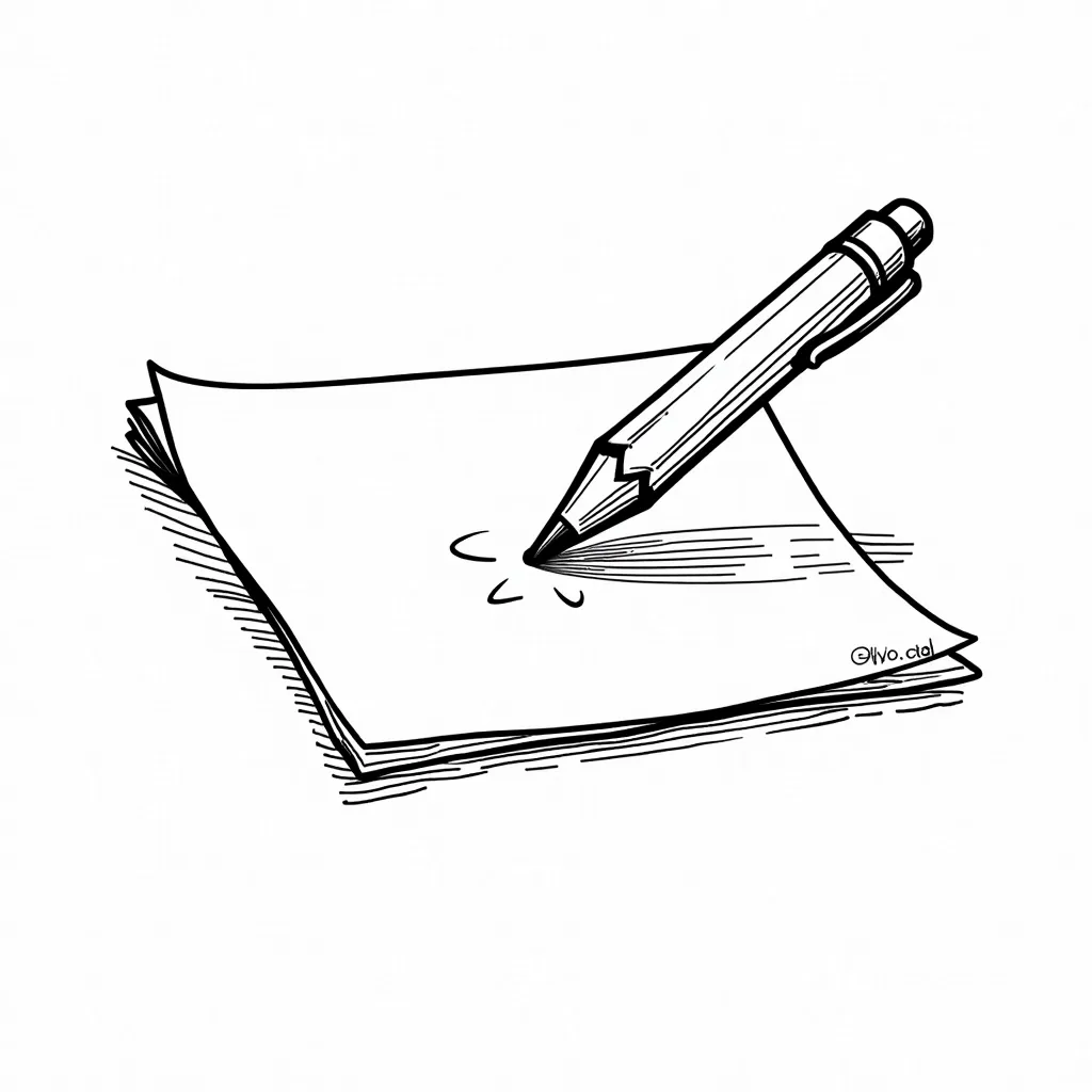 pen with paper coloring pages