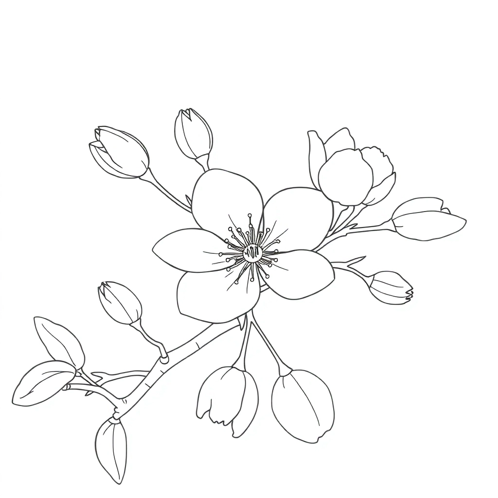 梅花 صفحات التلوين