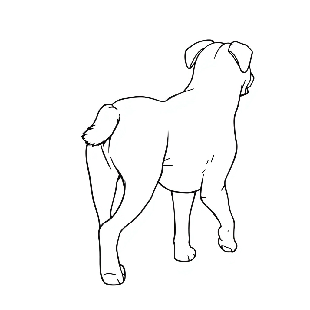 Back view of walking a dog صفحات التلوين