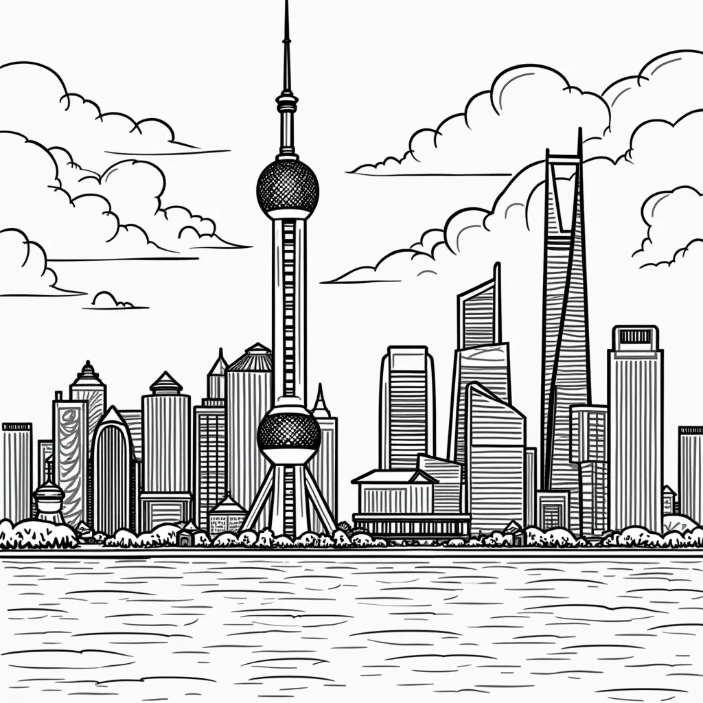 shanghai coloring pages