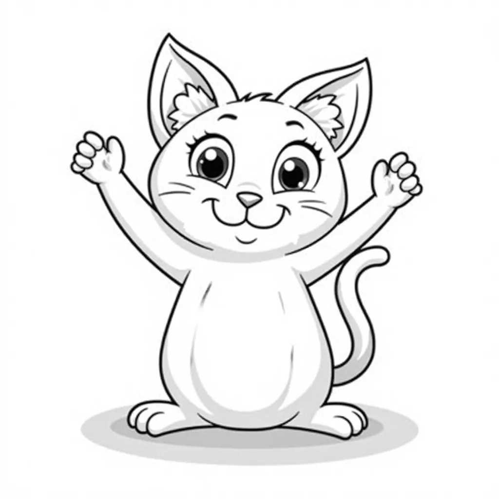 cat with hang loose sign coloring pages