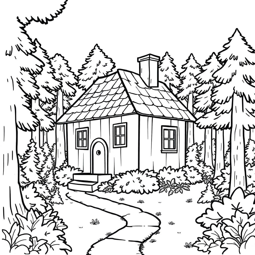 forest house  صفحات التلوين