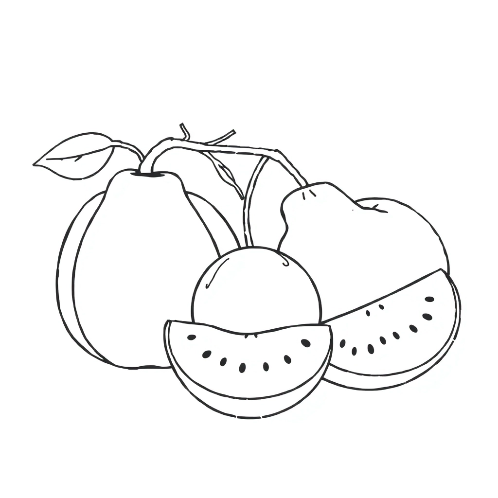 fruits صفحات التلوين