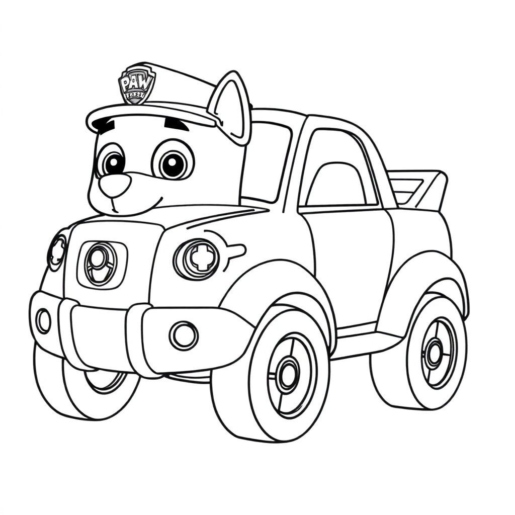 paw patrol aqua car Páginas para Colorear