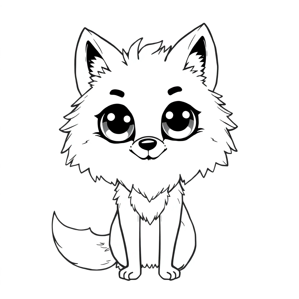 一个基于furry画风的亚文化二次元毛茸茸狐狸拟人角色半身像双手举在胸前姿势随机二次元简笔画风格毛茸茸的可爱狐狸拟人角色Furry大眼睛半身特写双手放在胸前萌趣可爱 Páginas para Colorear