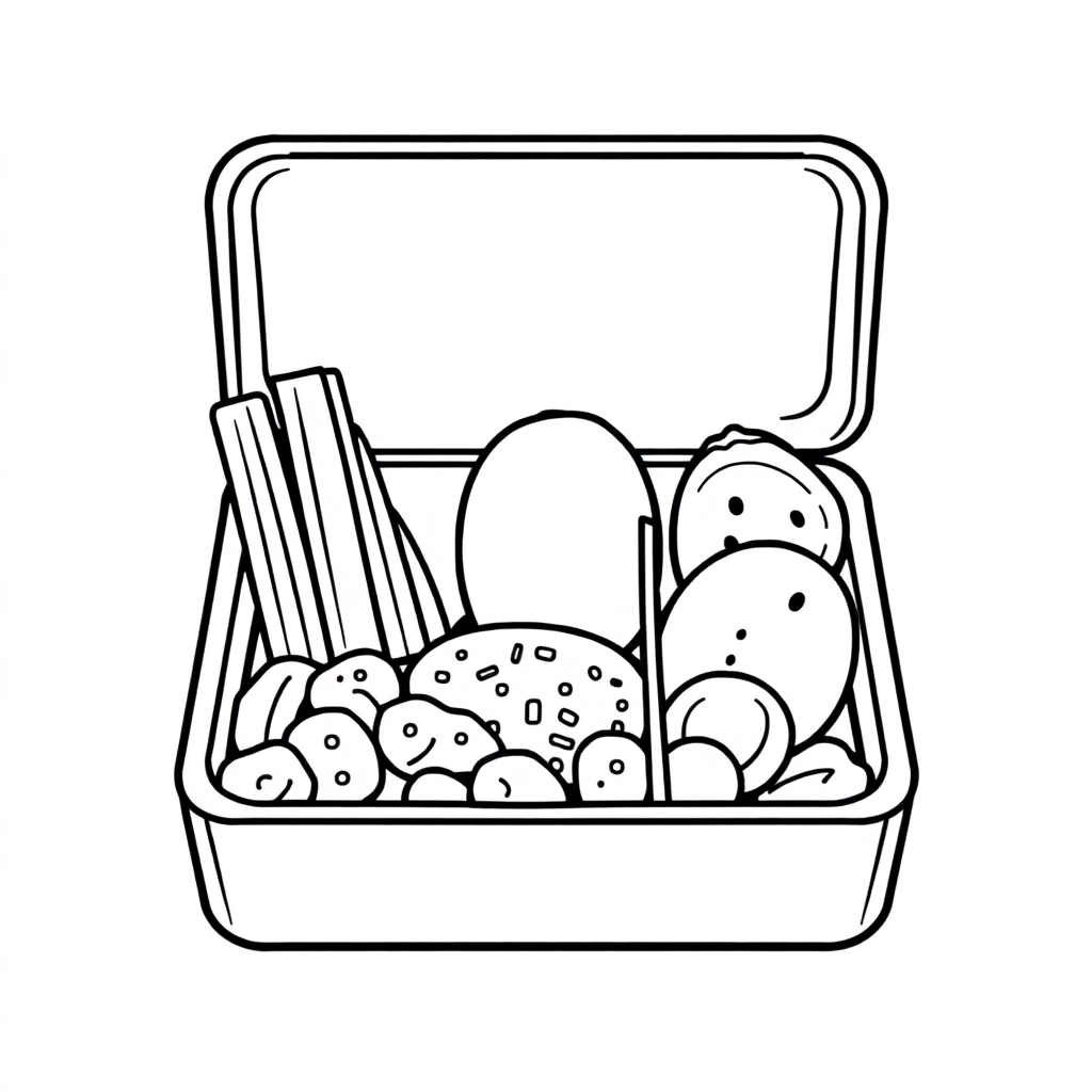 Draw a lunch box Páginas para Colorear