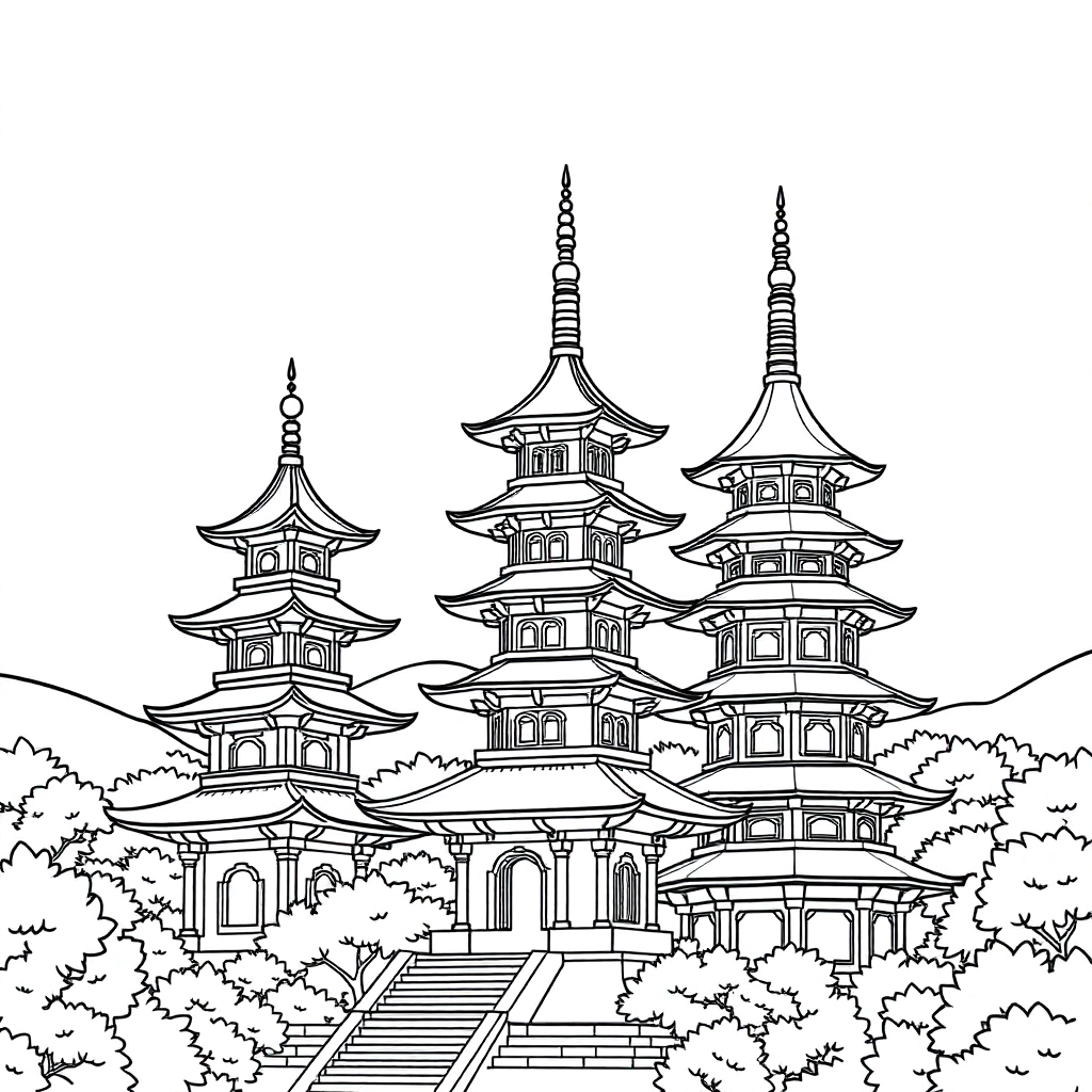 Minority ethnic pagodas صفحات التلوين