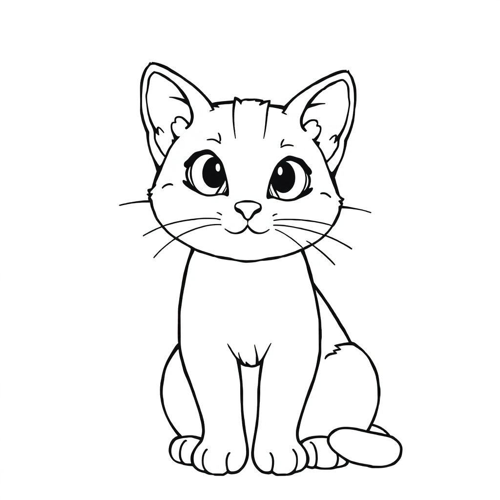 a cat  Páginas para Colorear