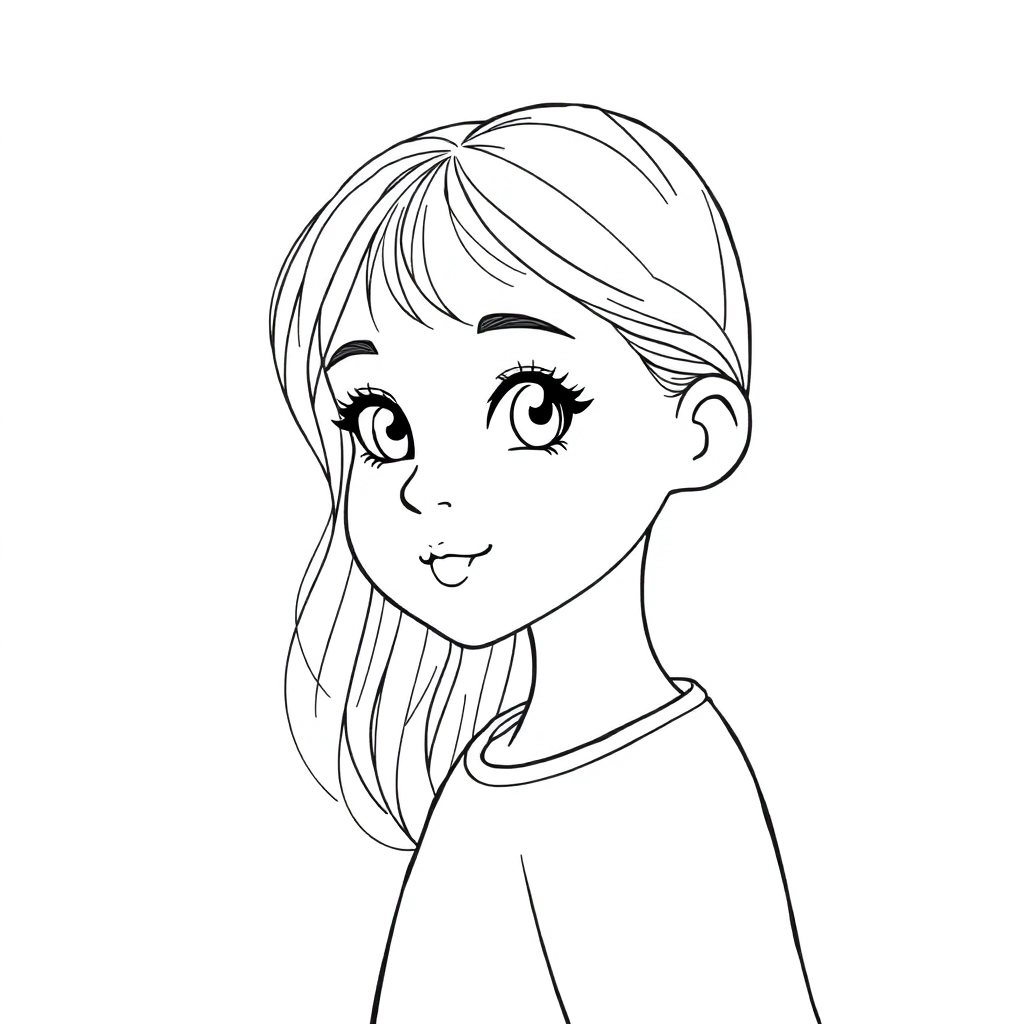 女生 Páginas para Colorear