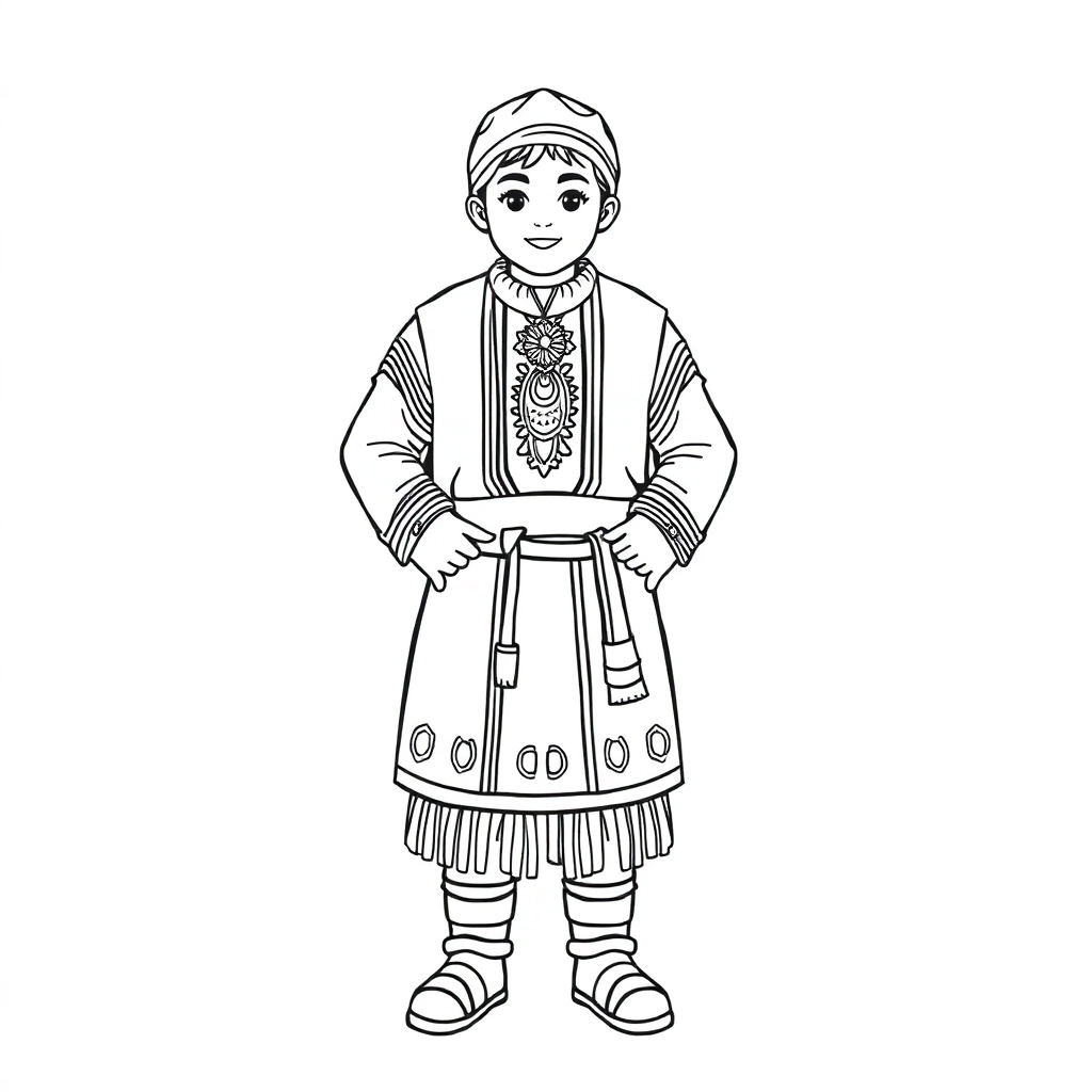 蒙古族服饰 Coloring Pages