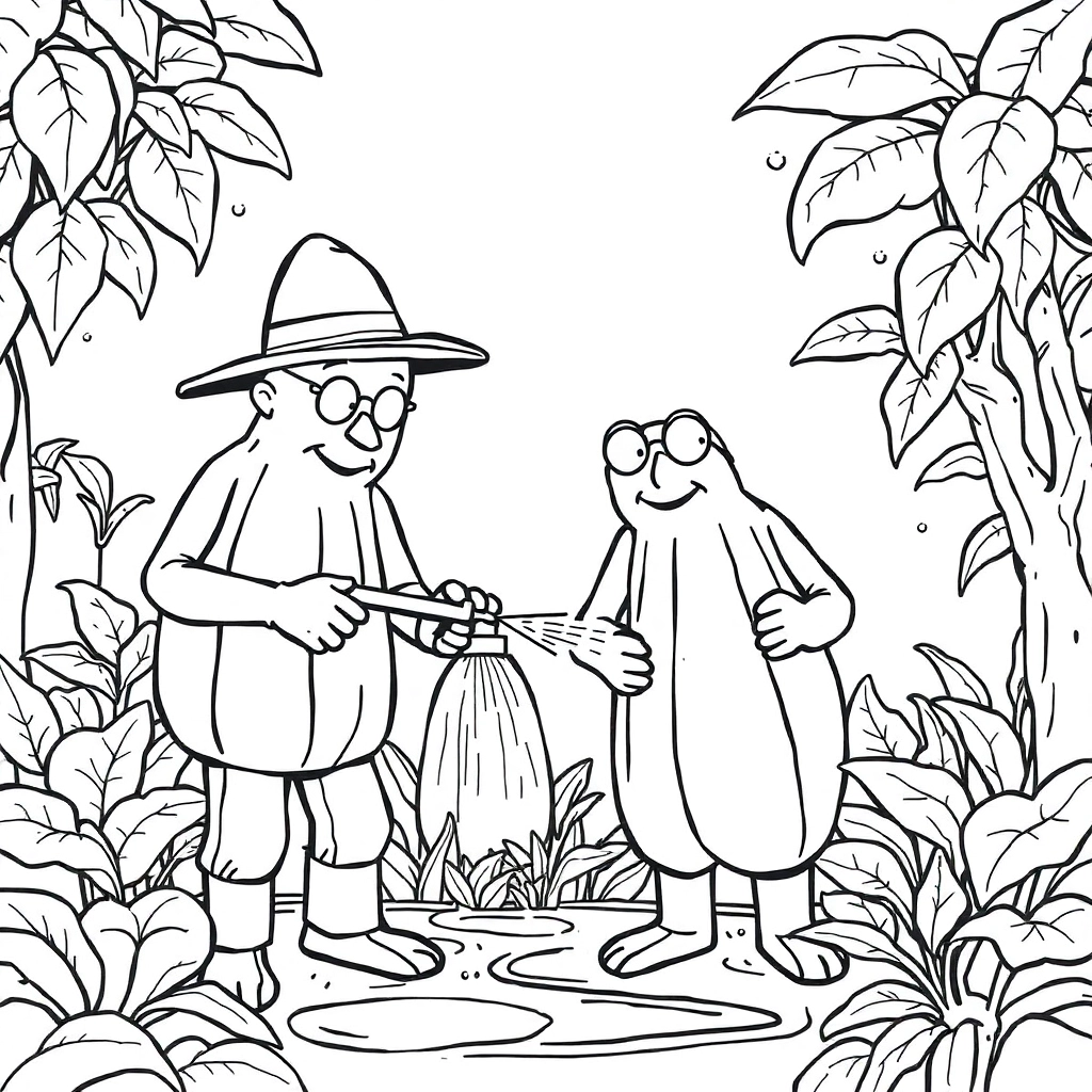 葫芦娃会吐水 Coloring Pages