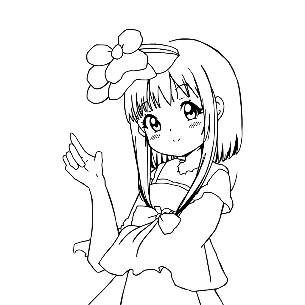 Yukino Yukishita character from "Spring Story Páginas para Colorear