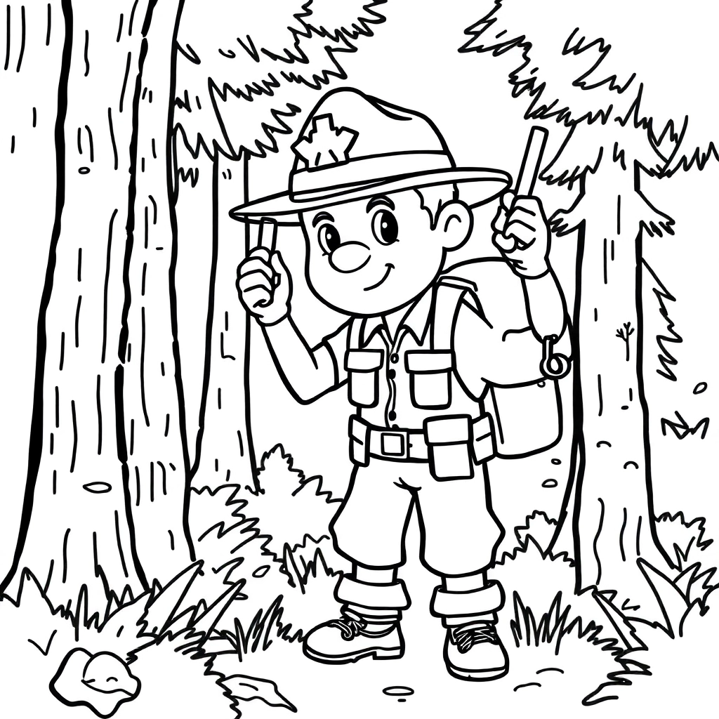 forest ranger صفحات التلوين