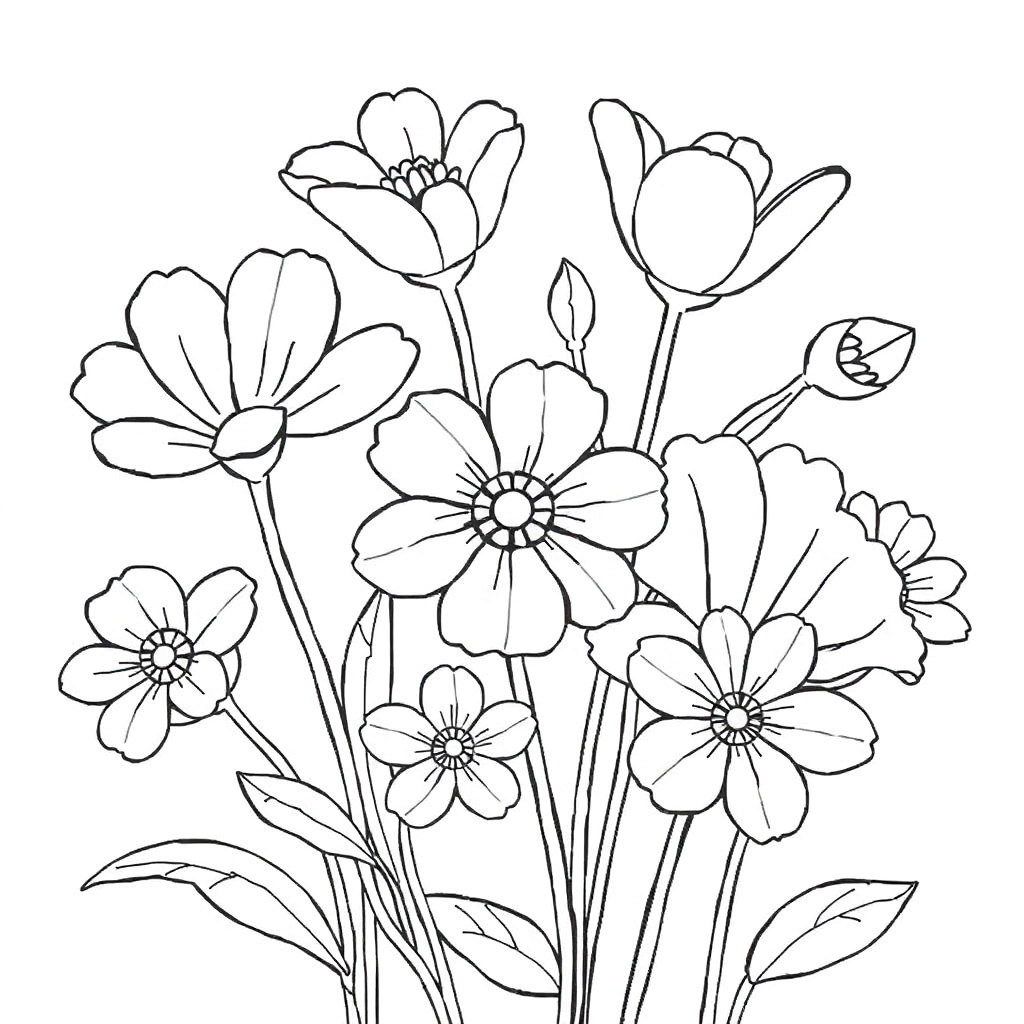 兩朵小花 Coloring Pages