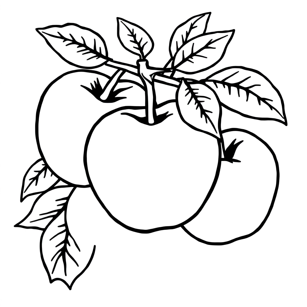two apple Páginas para Colorear