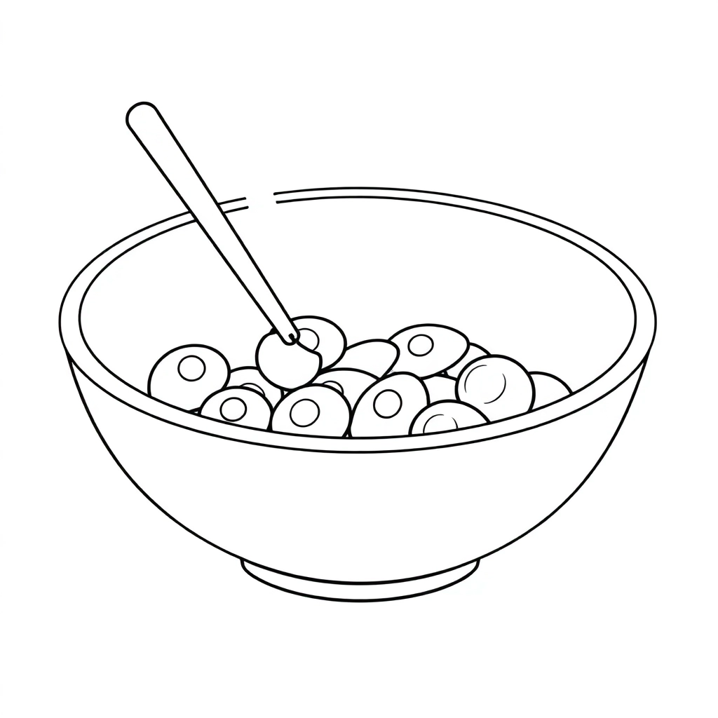 三個碗 Páginas para Colorear