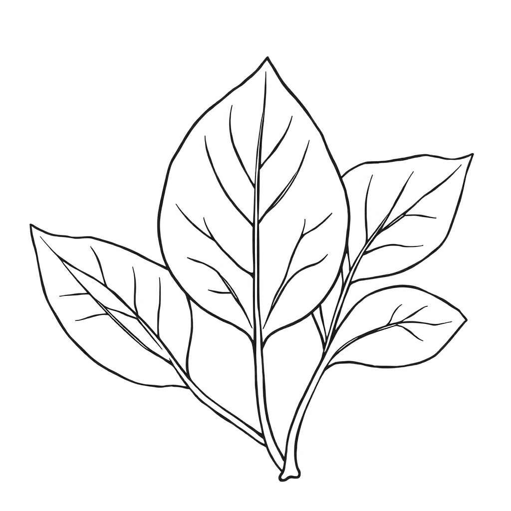 三片樹葉 Páginas para Colorear