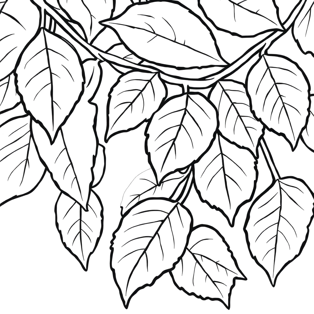 三片樹葉 Páginas para Colorear