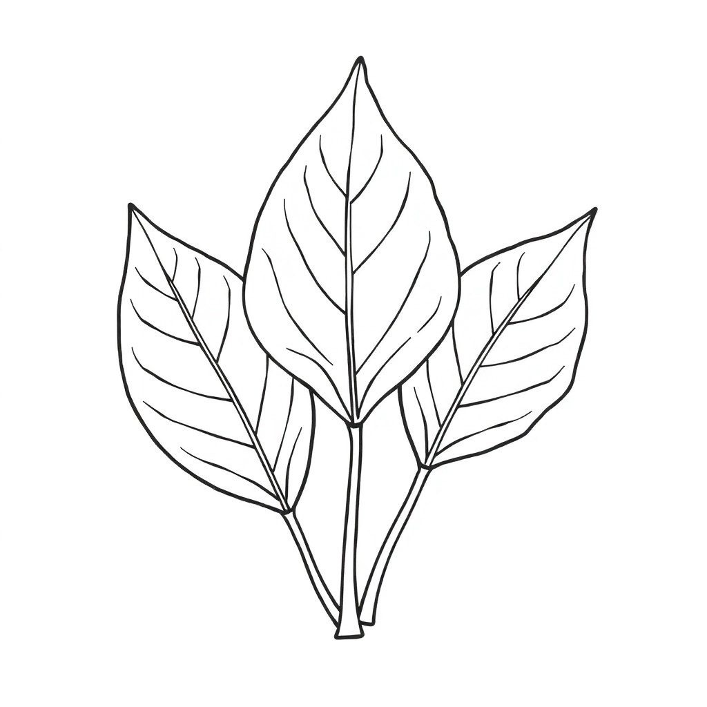 三片樹葉 Páginas para Colorear