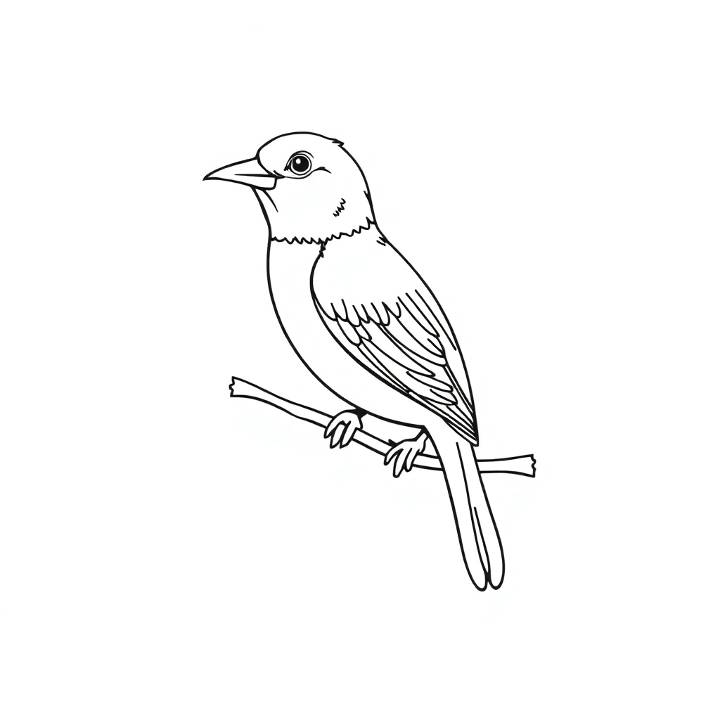 五隻鳥 Páginas para Colorear