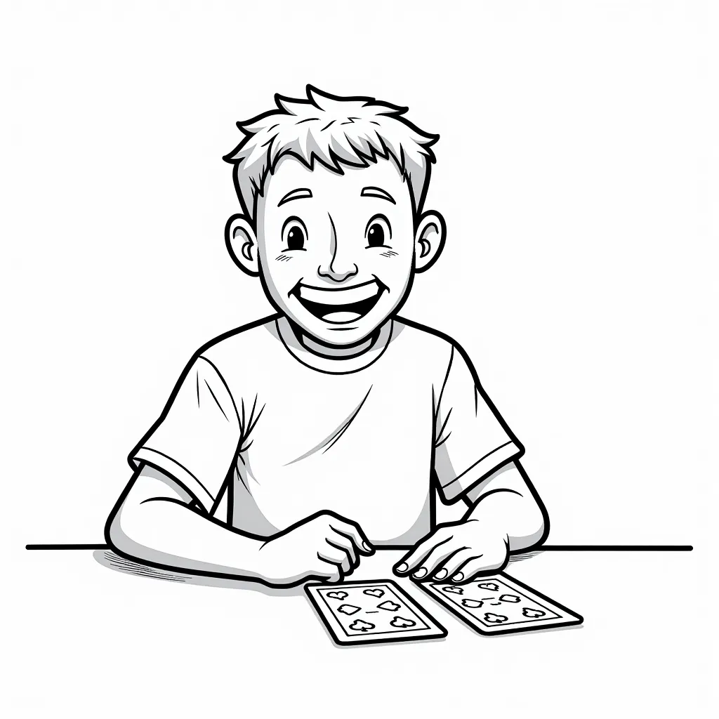 paly card game man coloring pages