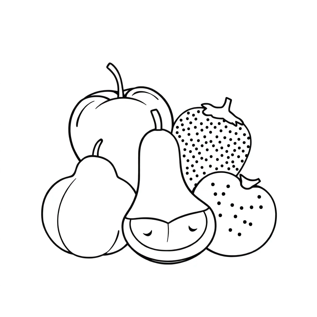 五顆果子 Páginas para Colorear