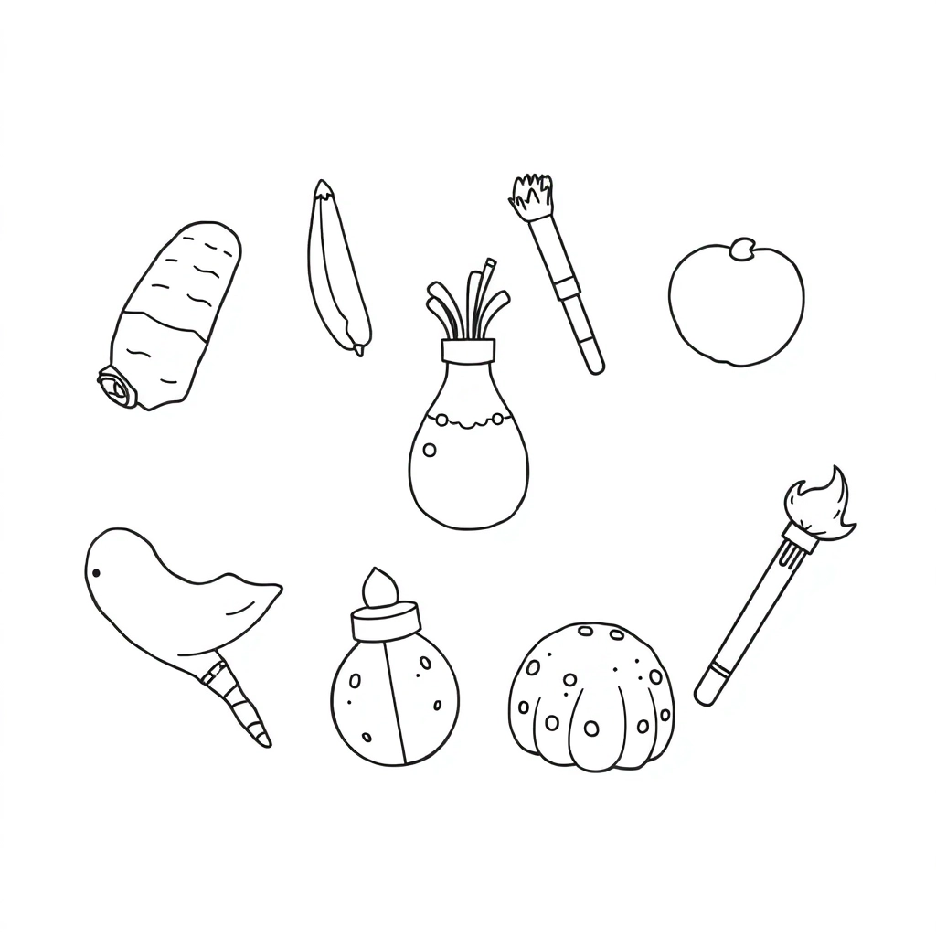 7個物品 Páginas para Colorear