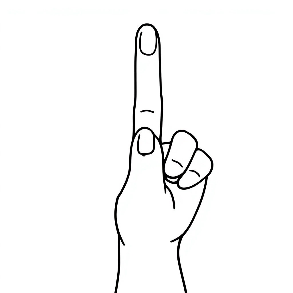 one finger Páginas para Colorear