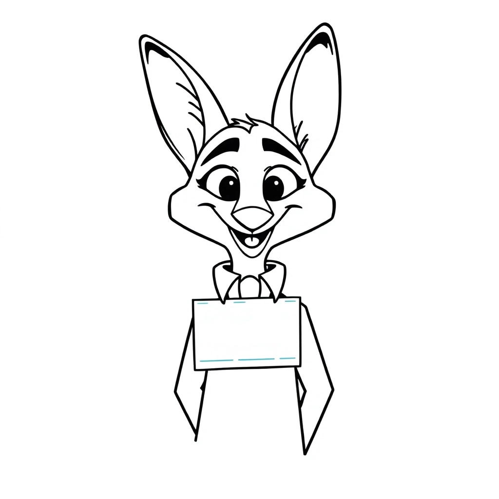 A nametag that there is a blank to write my name with a character in Zootopia Coloring Pages