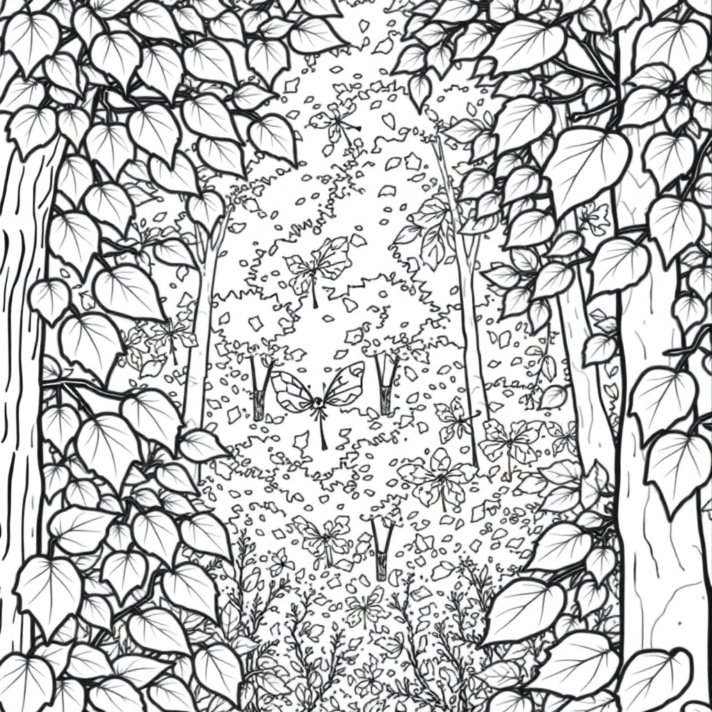 Autumn woods leaves autumn breeze Páginas para Colorear