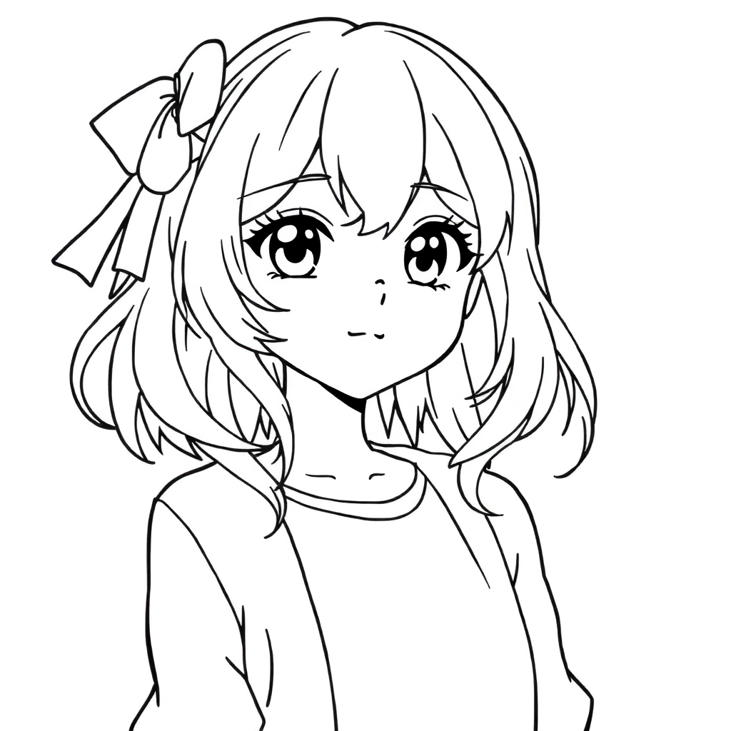 Anime girl صفحات التلوين