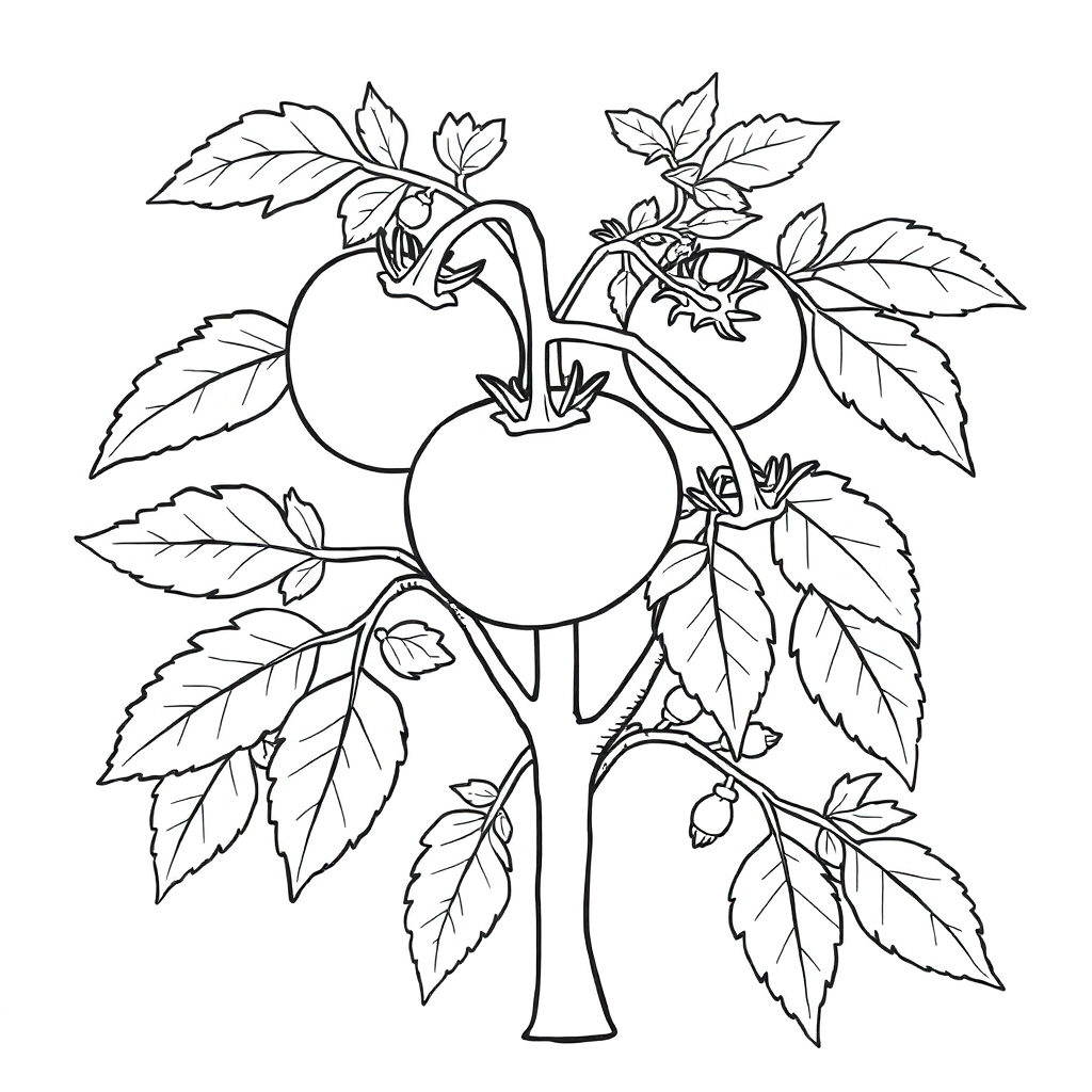 small tomato plant Páginas para Colorear